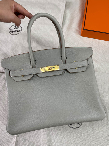Hermès 80 Gris Perle Birkin 30 cm Togo Leather Gold Hardware  Hermès 80 Gris Perle Birkin 30 cm Togo Leather Gold Hardware