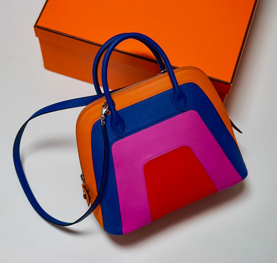 Hermès Bolide 1923-30 Rainbow "Sunset" Epsom Palladium Hardware  Hermès Bolide 1923-30 Rainbow "Sunset" Epsom Palladium Hardware