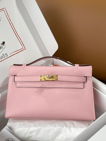 Hermès 3Q Sakura  Mini Kelly Swift Leather Gold Hardware Hermès 3Q Sakura  Mini Kelly Swift Leather Gold Hardware