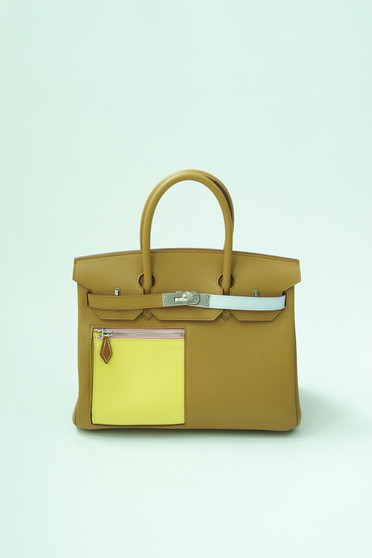 Hermes Colormatic Birkin 30 Gold Swift Calfskin Palladium Hardware