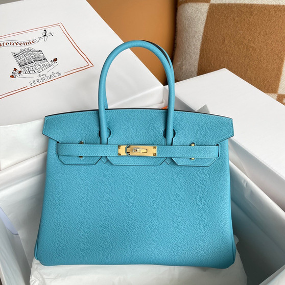  Hermès Bleu Du Nord Birkin 30 cm Togo Leather Gold Hardware 