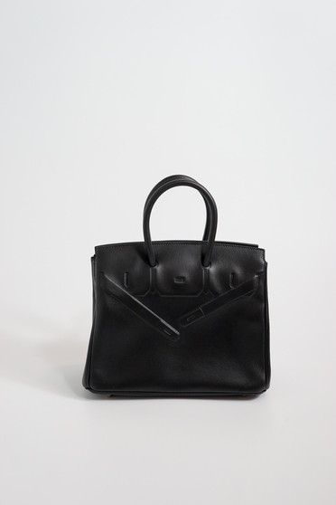 Hermes Mini Shadow Birkin 25 Bag Black Evercalf Limited Edition