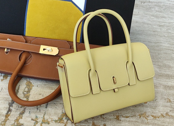 HERMES New Drag 22 Bag Jaune Poussin 