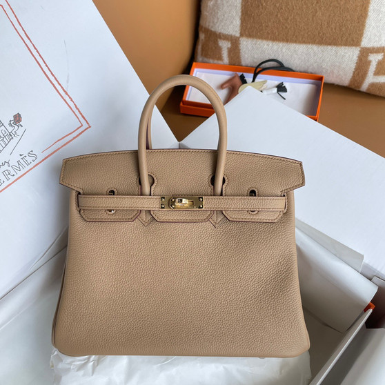 Hermes OM Chai  Birkin 25cm Togo Gold Hardware