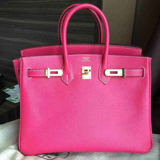 Hermes  Rose Tyrien Birkin 25 cm Epsom Gold Hardware Hermes  Rose Tyrien Birkin 25 cm Epsom Gold Hardware