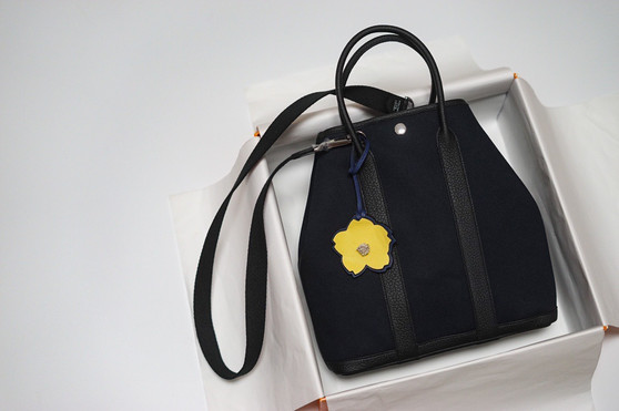 Hermès Black Vache Hunter and Toile Militaire Garden File 28 Palladium Hardware