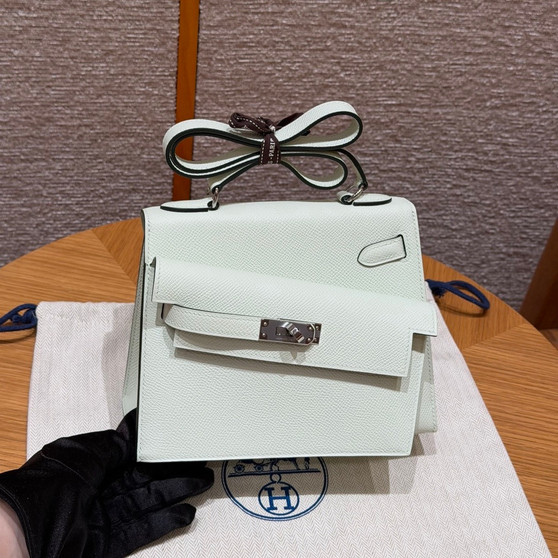 Hermes Kelly Sellier 20 en Desordre Craie with Palladium Hardware