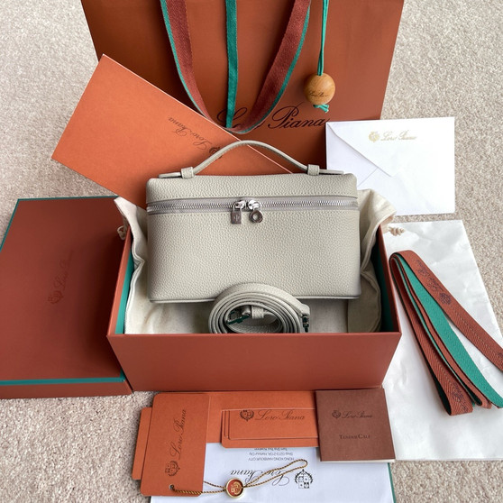  Loro Piana Extra Pocket L19  Grained Calfskin Grey