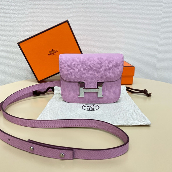 Hermès Constance Slim wallet Mauve Sylvestre Epsom leather with gold hardware 
