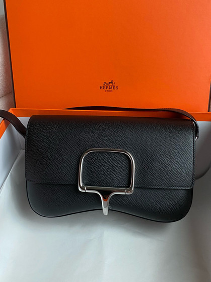 Hermès Black Epsom Della Cavalleria Elan Bag Palladium Hardware
