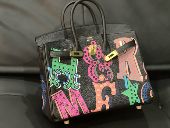 Hermes Graffiti Birkin 25 cm Black Togo Gold Hardware SS2024