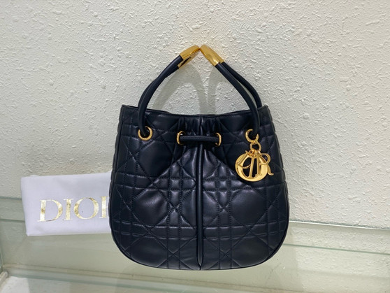 Christian Dior Medium Dior Nolita Bag  Black Macrocannage Lambskin