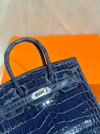 Hermès Birkin 20 Blue Sapphire  Alligator Palladium Hardware Hermès Birkin 20 Blue Sapphire  Alligator Palladium Hardware