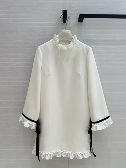 VALENTINO CREPE COUTURE SHORT DRESS WHITE