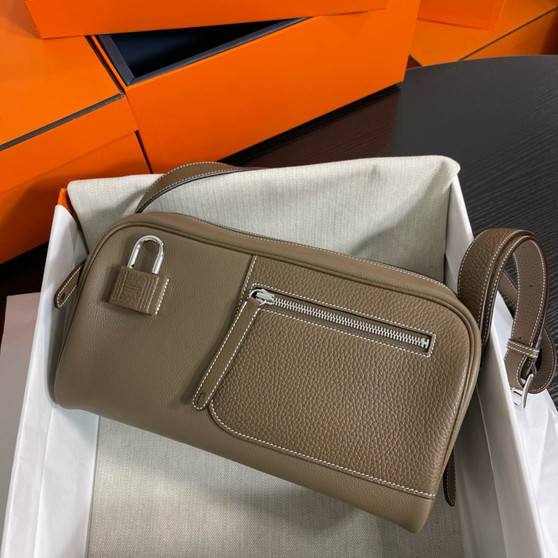 Hermes Evercolor Nouveau On Body Bag Etoupe