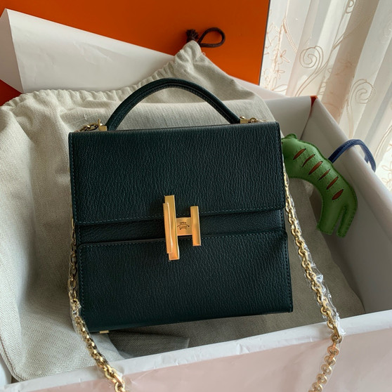 Hermes Cinhetic bag VERT CYPRES Hermes Cinhetic bag VERT CYPRES