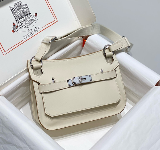 Hermès Jypsiere Mini Craie Swift Palladium Hardware