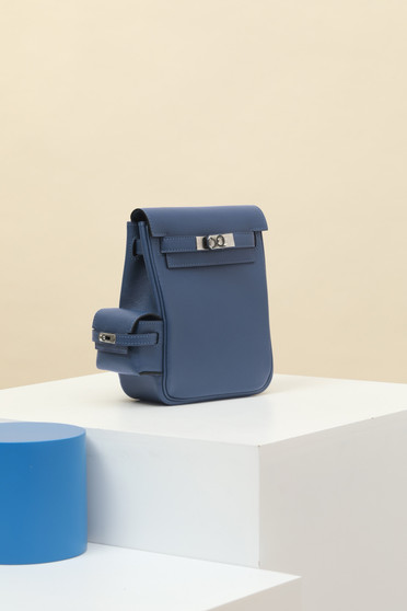 HERMÈS KELLY JUMP BAG 7P Bleu De Prusse SWIFT LEATHER  PALLADIUM HARDWARE