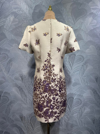 2026 Summer Valentino Jacquard Beaded Floral Dress
