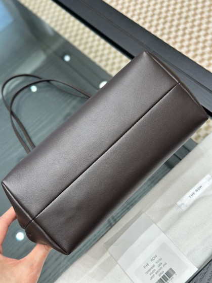 The Row Terrasse Logo Bag Deep Brown Original Lambskin 23cm