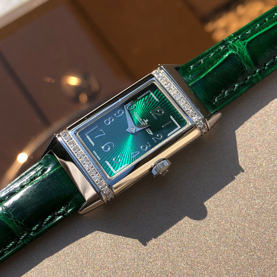 JAEGER-LECOULTRE REVERSO ONE Green Enamel & Diamonds | 18k Rose Gold | "Precious Flowers" Edition