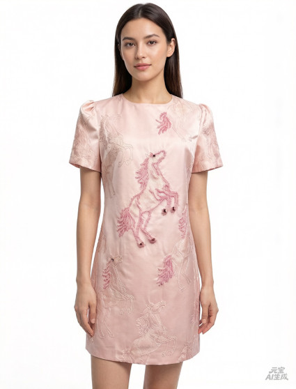 Hermes Jacquard Beaded Horse Dress (S-XXL)