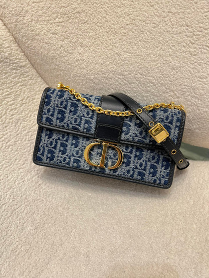 East-West Denim Shoulder Bag, Stonewashed Classic Style, 21x12x6cm