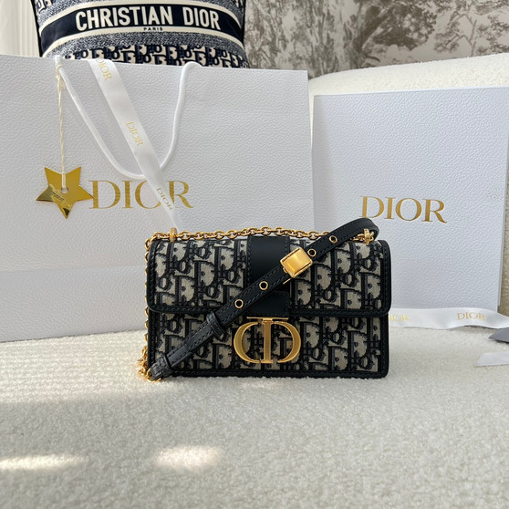 Dior 30 Montaigne East-West Handbag, Embroidered Canvas, 21x12x6cm