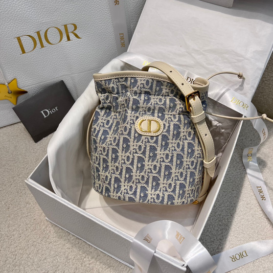 Dior 30 Montaigne Mini Drawstring Bucket Bag