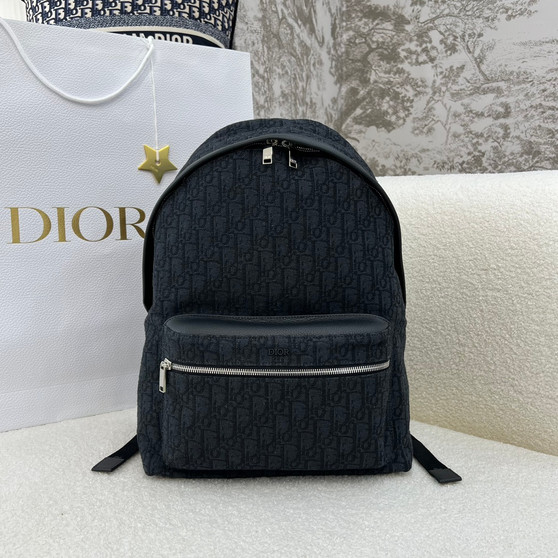 Dior Rider Monogram Backpack Black Floral Classic Large Capacity