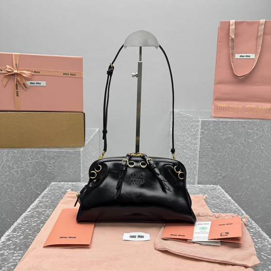 Miu Miu Vintage Limited Small Backpack - Wax Leather Black