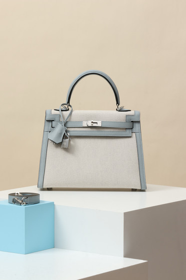 Hermès Kelly 25 – Glacier Blue 8U Swift/Canvas PHW