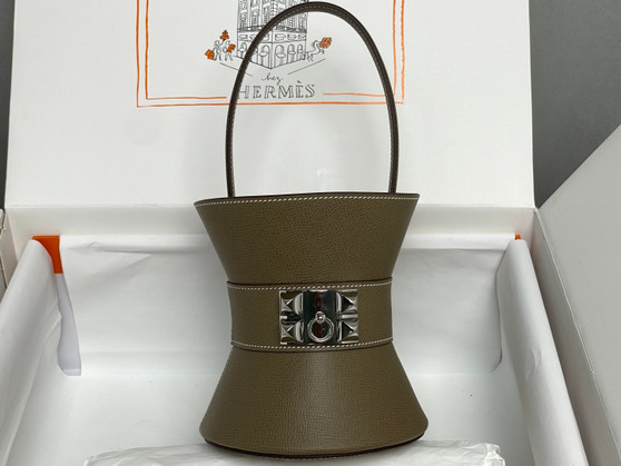 Hermès Mini Medor Basket Bag – Etoupe Olive Epsom SHW