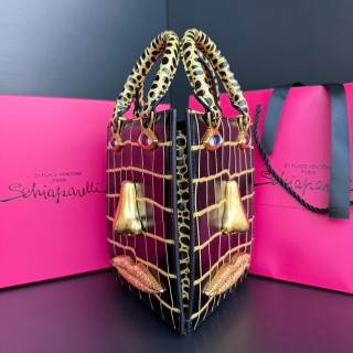 Schiaparelli Face Bag Silver Crackle