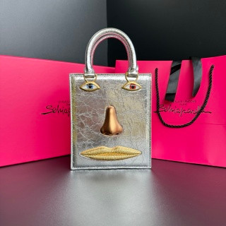 Schiaparelli Serrure Clutch Taupe Gold