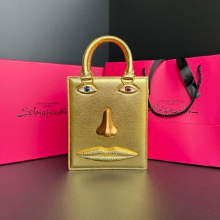 Schiaparelli Face Tote Small Gold