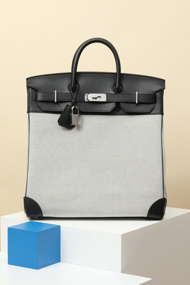 Hermès Haut à Courroies 40 HAC Canvas & Swift Leather Black
