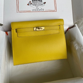 Kelly Dance Lemon Yellow Evercolor Leather Gold & Silver Hardware