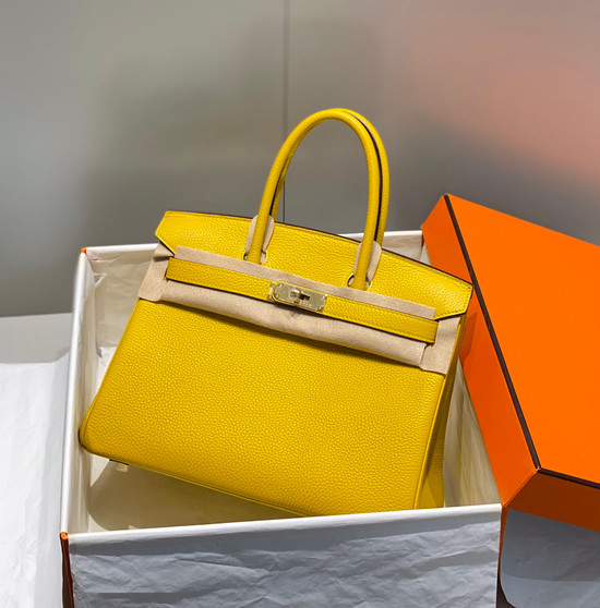 Hermès Birkin Amber Yellow Togo Leather Palladium Hardware Bag