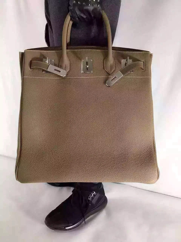 Hermes Noisette Haut A Courroies Bag 40cm Togo Palladium Hardware