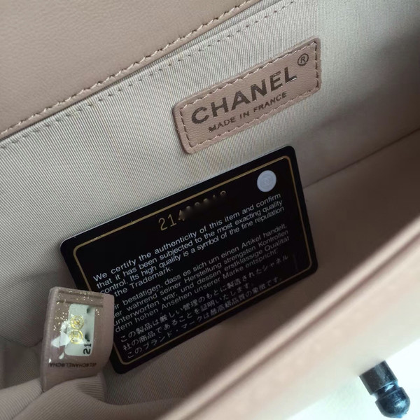 CHANEL Sakura Pink Quilted Lambskin Medium LE BOY Bag with Silver HW