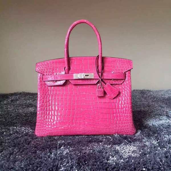 Hermes Fuchsia Nile crocodile Birkin 35cm Palladium Hardware