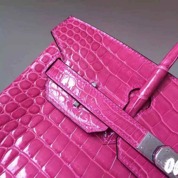 Hermes Fuchsia Nile crocodile Birkin 35cm Palladium Hardware