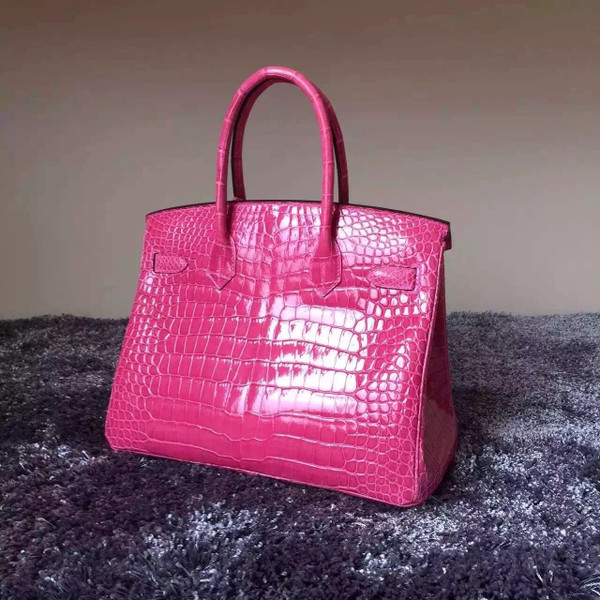 Hermes Fuchsia Nile crocodile Birkin 35cm Palladium Hardware