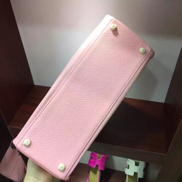Hermes Limited Edition Rose Sakura 3Q Ghillie Kelly 32cm Togo Palladium Hardware