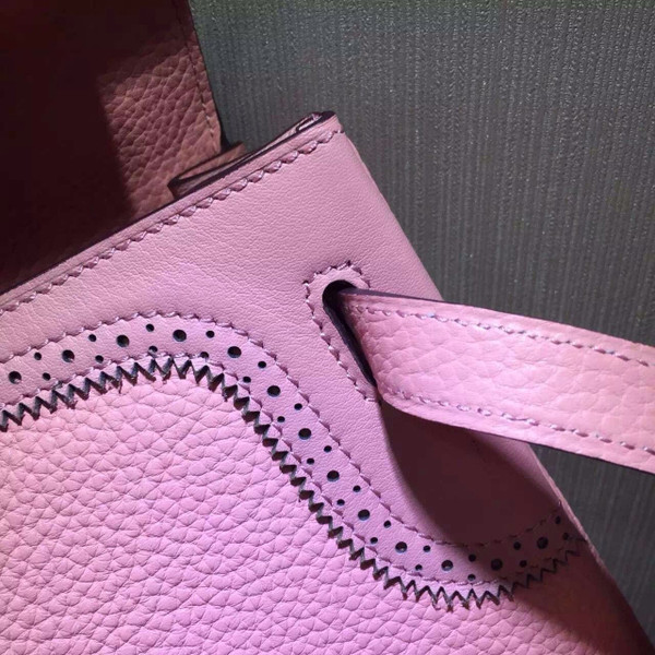 Hermes Limited Edition Rose Sakura 3Q Ghillie Kelly 32cm Togo Palladium Hardware