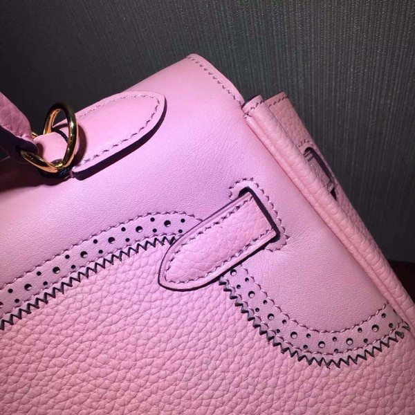 Hermes Limited Edition Rose Sakura 3Q Ghillie Kelly 32cm Togo Palladium Hardware
