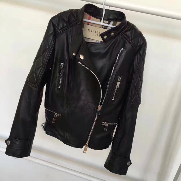 Burberry QUILTED DETAIL LAMBSKIN BIKER JACKET