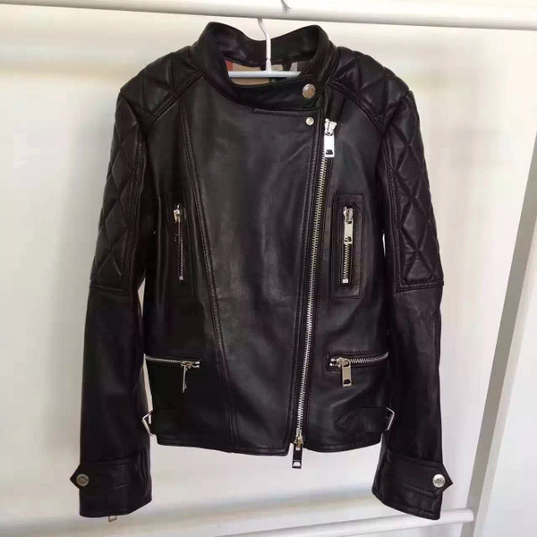 Burberry QUILTED DETAIL LAMBSKIN BIKER JACKET