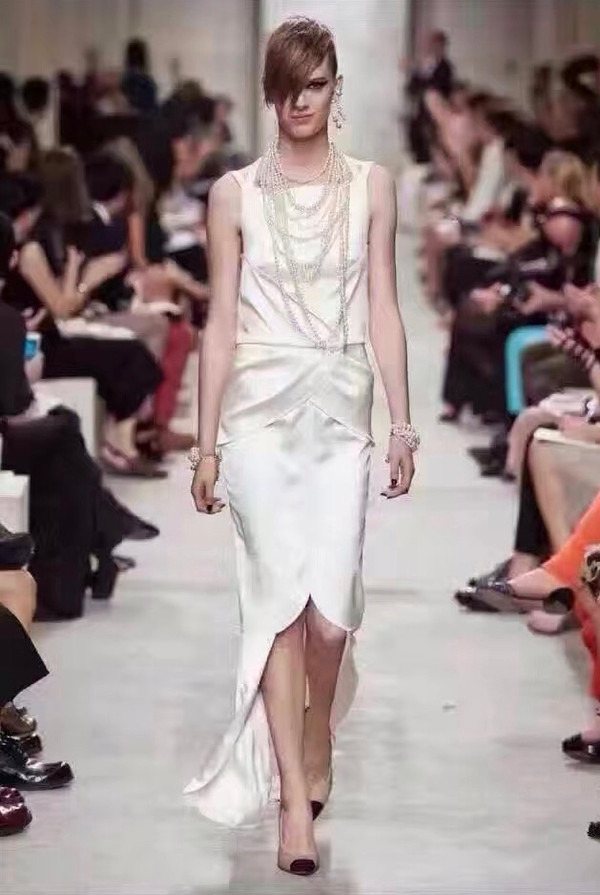 CHANEL Runway Edition Multi Strand  CC Pearl Camelia Long Necklace